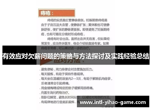 有效应对欠薪问题的策略与方法探讨及实践经验总结