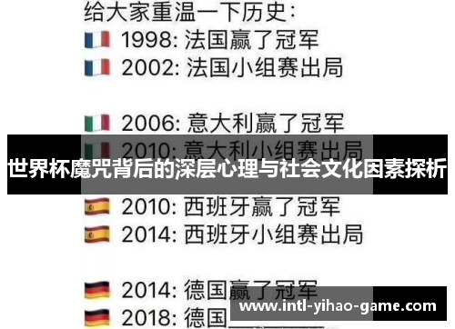 世界杯魔咒背后的深层心理与社会文化因素探析