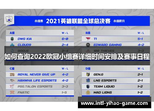 如何查询2022欧冠小组赛详细时间安排及赛事日程