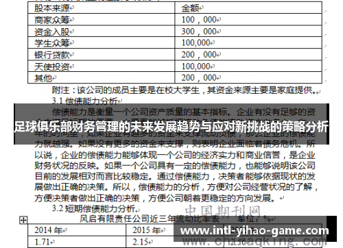 足球俱乐部财务管理的未来发展趋势与应对新挑战的策略分析 足球俱乐部财务管理的未来发展趋势与应对新挑战的策略分析